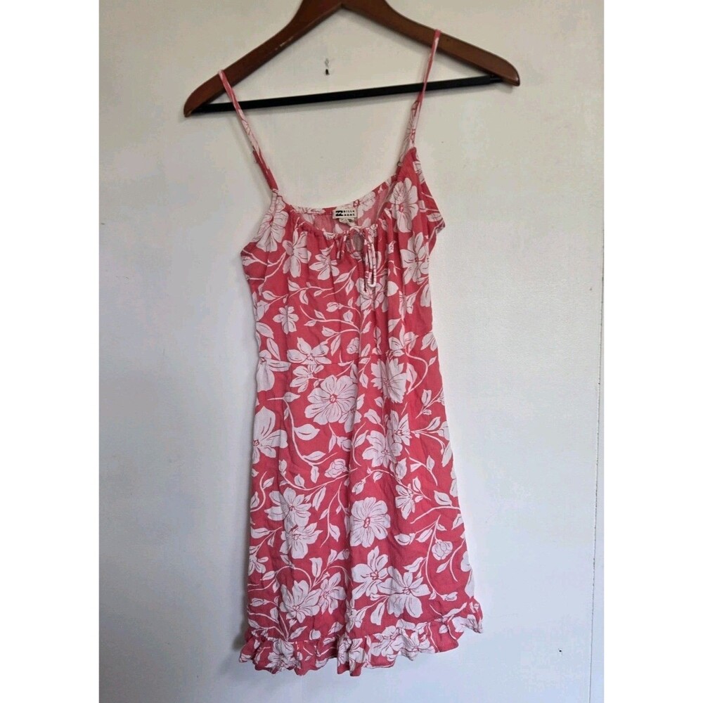 Billabong Dress Womens S Red Floral Sundress Travel Boho Festival Beach Cottage